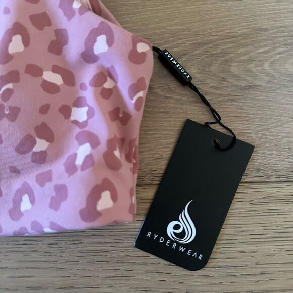 Ryderwear Adapt One Shoulder Sports Bra Size S | Pink Leopard Print - Picture 3 of 8